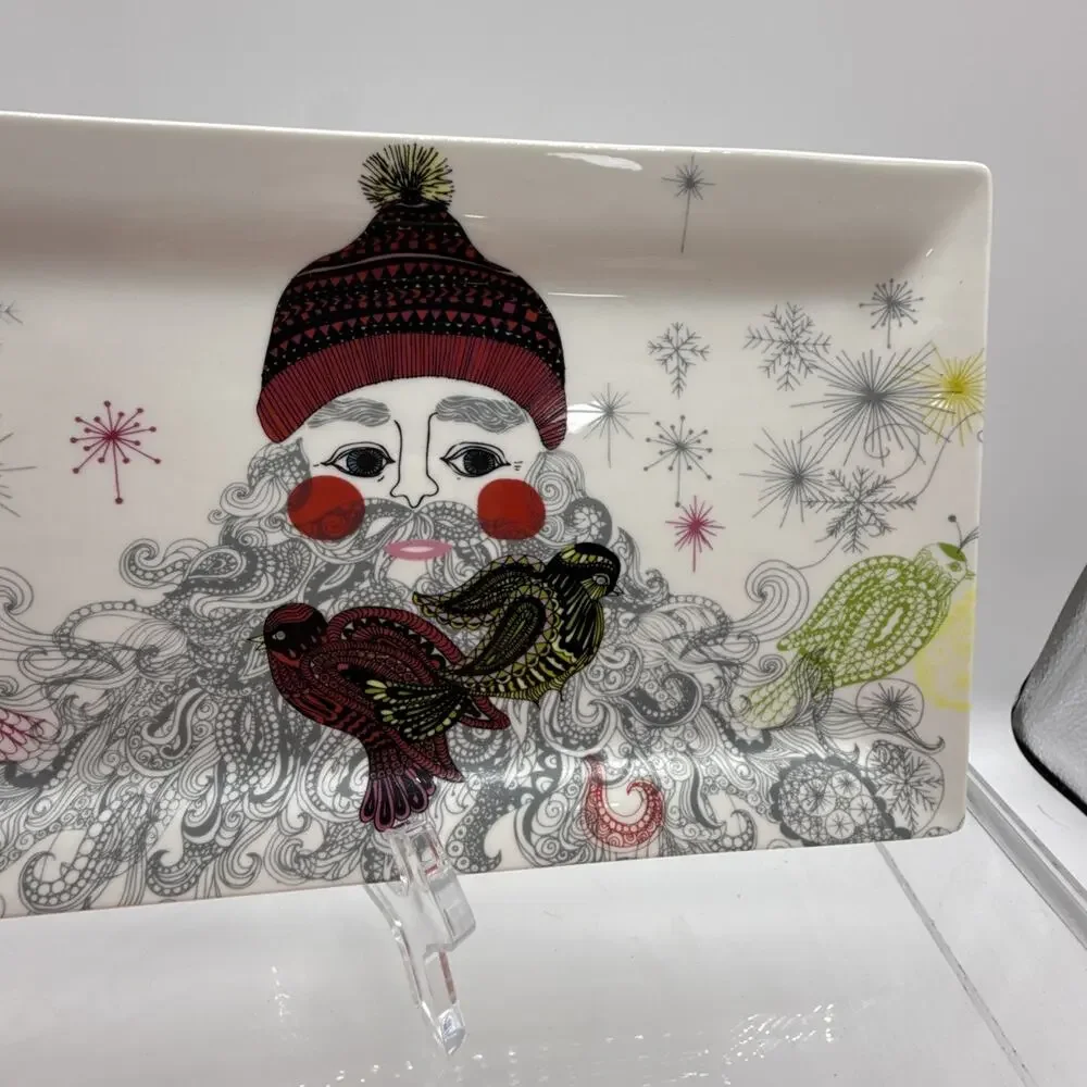 Neiman Marcus Limited Exclusive CHRISTMAS SANTA SERVING PLATTER TRAY RECTANGLE